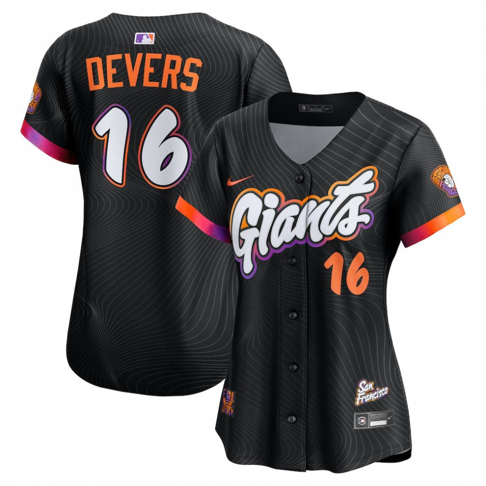 Rafael Devers San Francisco Giants Women's 2025 City Connect Limited Player Jersey - Black-Pro Kit Vault | Brand New 26/27 Sports Jerseys